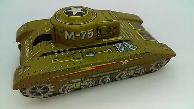 Vintage Daiya M-75 U.S. Army Tank Tin Friction Toy Made In Japan • $39.99