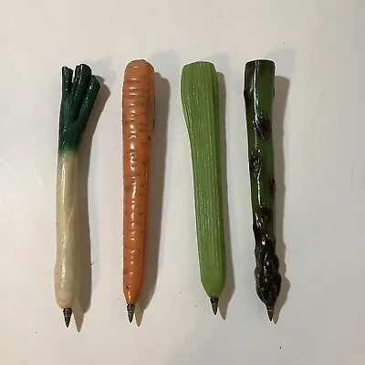 Vintage Fridge Magnet Ballpoint Pen Veggie Pens Vegetable 6  Lot/4 Carrot Celery • $34.97