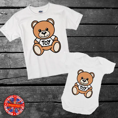£9.99 • Buy Oso Moschino Inspired Teddy Bear Print T-shirt Bodysuit Boys Girls Gift