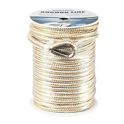 1/2  X 150' Double Braid Nylon Anchor Line Rope With Thimble Boat Dock Line Rope • $62.99