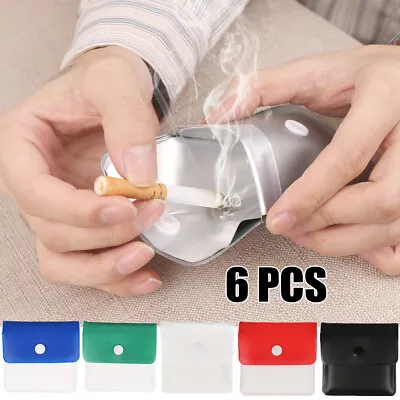 £4.95 • Buy 6Pcs Pocket Ashtray Portable Smoking Cigarette Ash Pouch Fireproof Odorless Bag