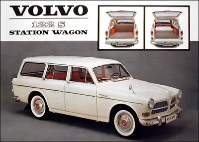 1963 Volvo 122 S Station Wagon Flat Flexible Refrigerator Magnet 42 Mil Thick • $5.35