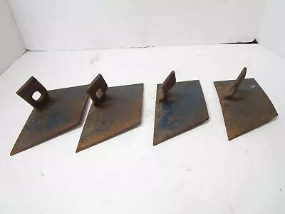 Vintage Hand Push Garden Plow Blades Set Of 4 Steel Metal Art Replacement Pieces • $38.88