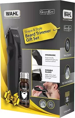 Wahl Groom Ease Men Battery Cordless Beard Stubble Trimmer Clipper Styler + Oil  • $28.59