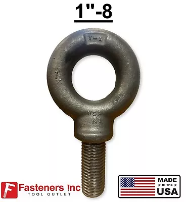 1-8 X 2.50  Thread Lifting Eye Bolt Eyebolt Forged Black USA Domestic  • $164.54