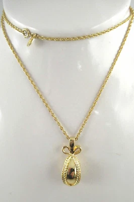 $19 • Buy Signed Joan Rivers Vintage Gold Tone Egg Pendant Necklace 30 