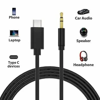 Aux Cable USB C Type C To 3.5mm Car Audio Music For Apple IPhone 15 Pro Max Plus • £4.72