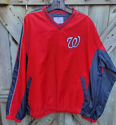 MLB WASHINGTON NATIONALS Pullover Windbreaker In Great Shape Size XL • $23.32