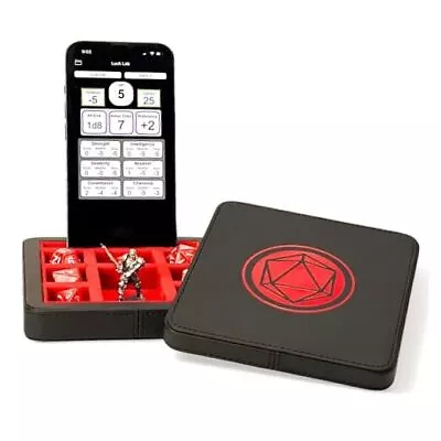 Compact Magnetic Dice Case With Dice Tray And Phone Stand - Dice And Red • $35.18