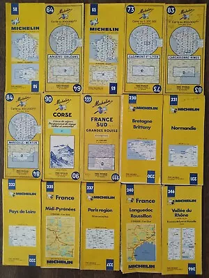 Michelin Maps Of France Lot Of 15 Folding Paper Maps Yellow Cover Europe • $45