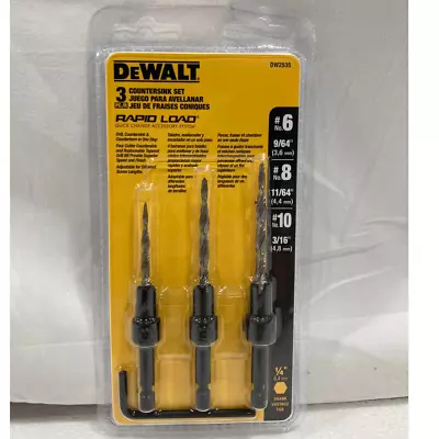 Brand New! DeWalt - DW2535 - Steel Countersink Drill Bit Set - 3-Piece • $15.99