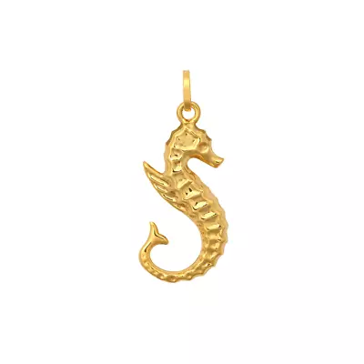 Sea Horse Hollow Charm Pendant 9ct Yellow Gold • £61.63