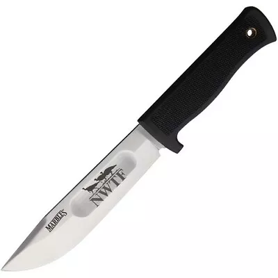 Marbles MR391 Modern Ideal Black Rubber Handle Stainless Steel Blade Fixed Knife • $21.49