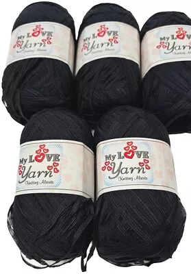 My Love Knitting Crochet Tape/ Ribbon Yarn 5balls×100g Black .. • £12