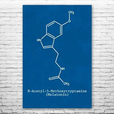 Melatonin Molecule Poster Print Neurochemistry Art Student Gift Biochemistry Art • £27.51
