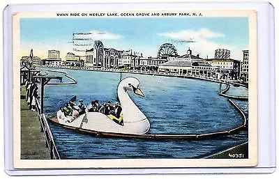 Swan Ride On Wesley Lakeocean Grove & Asbury Parknj 1937 • $5