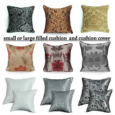 £12.56 • Buy New Luxury Jacquard Cushion Covers & Filled Cushions 18x18 Small OR 23x23 Large
