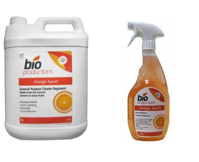 £17.99 • Buy 5 Litre / 750ml BIO-PRODUCTION Orange Squirt Strong Citrus APC Cleaner Degreaser