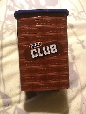 McVitie’s Club Brown/purple Biscuit Tin - Used. With Lid.  8  Tall By 5  Wide.  • £8.99