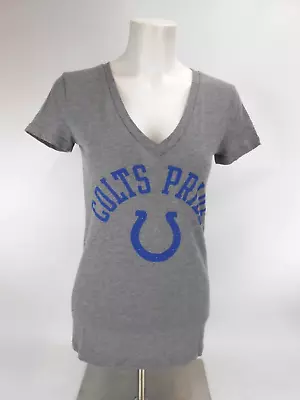 Victorias Secret PINK NFL Indianapolis Colts Pride Gray V-Neck T-Shirt Womens XS • $7.84