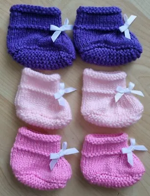 SALE Set Of 3 Pairs RIBBON BOOTEES 17-19 Inch Baby Doll/Baby Annabell (2) • £3.99