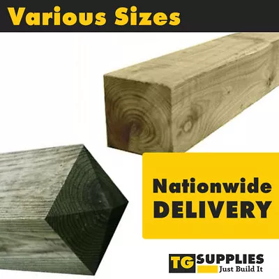 Quality Pressure Treated SAWN Timber Fence Posts Wooden Posts In Various Sizes • £449.99