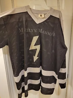 Vintage 90s Marilyn Manson Antichrist Era Black & Grey Jersey Rare Used XL • $206.66
