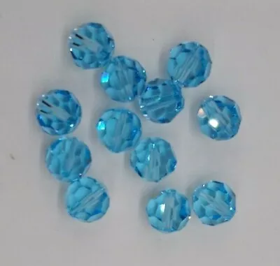 Swarovski Crystal Aquamarine Faceted Round 5000 Beads; 4mm 6mm 8mm • $6.75