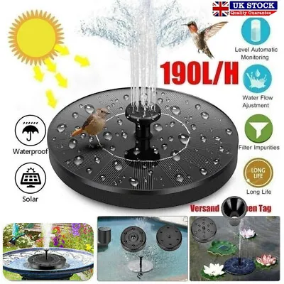 1 W Solar Powered Floating Pump Water Fountain Birdbath Home Pool Garden Decor • £8.95