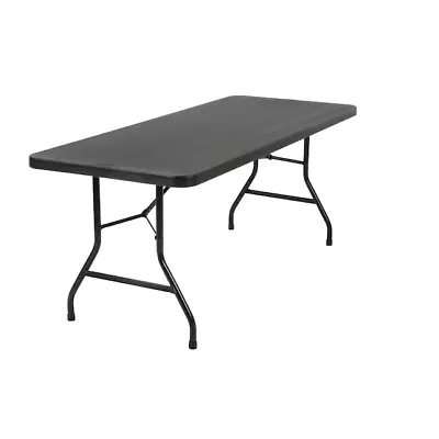 Cosco 2.5-ft X 6-ft Indoor Or Outdoor Rectangle Resin Black Folding Table • $48.98