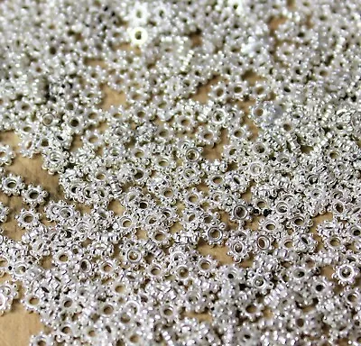 £1.99 • Buy 200 Silver Acrylic Daisy Spacer Beads 4mm