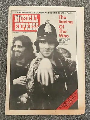 NME New Musical Express Oct 18th 1975 Who Bowie Clapton Thin Lizzy BOC Tubes • £7.50
