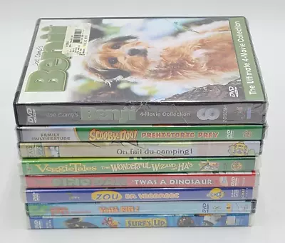 Lot Of 8 Children Movie/TV Shows DVDs: Benji/Zou/VeggieTales  Brand New Sealed • $22.44