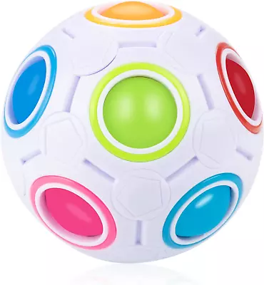 Cooja Magic Ball Puzzle Rainbow Ball Spherical Cube Twisty Toy Kids • £8.21