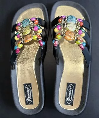 Grandco Women's Mystical Slide Beaded Waterproof Molded Sole Sandals Size 10 New • $38