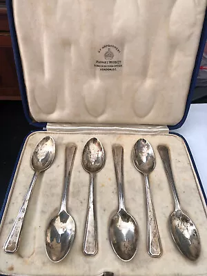 Solid Sterling Silver Tea Spoon Set Cased Mappin And Webb • $88.28