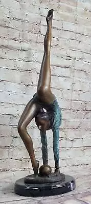 GYMNAST Sports Athlete Female Bronze Statue Athletic Sculpture Legs Split SALE • $199.50