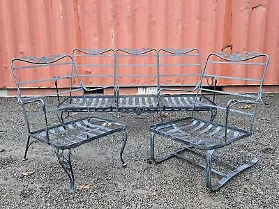 Vintage WOODARD Wrought Iron Patio Furniture • $2799
