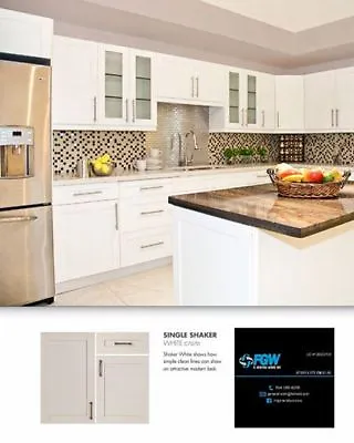 $25 • Buy Solid 100 % Wood RTA Cabinet Sample Door, Kitchen Cabinets, Color:White Shaker 
