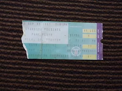 Pink Floyd Roger Waters Sept 30 1987 Used Concert Ticket Stub • $16.84