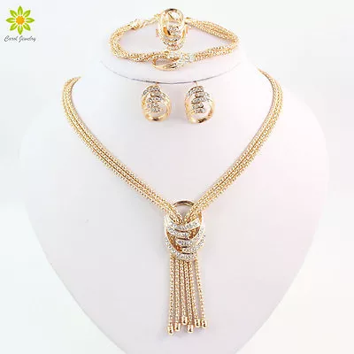 New Fashion Women African Jewelry Sets Gold Plated Alloy Wedding Necklace Sets • $11.99