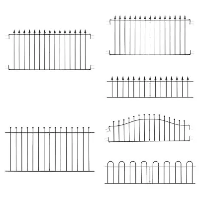 Garden Fence Panel 1830mm Gap Wrought Iron Spear/Ball Top Border Fencing Railing • £85.95