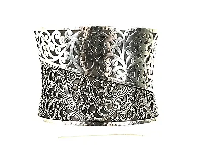 $399 • Buy LOIS HILL $835 Sterling Silver Granulated & Scroll Design Wide Cuff Bracelet