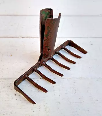 VINTAGE Metal Garden Rake Head Tool Head • £10