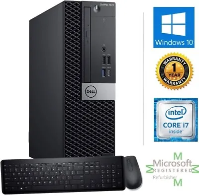 Dell Desktop 7070 PC SFF Intel I7 9700 8GB RAM M.2 SSD 256gb HD Win 10 ↑11 • $294.55