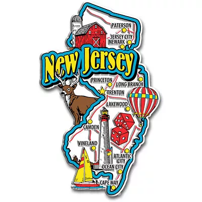 New Jersey Jumbo State Magnet By Classic Magnets • $8.99