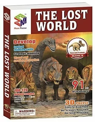 The Lost World 3D Puzzle - Makes 16 Dinosaur Animals • £5