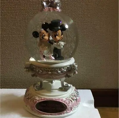 £290.78 • Buy Mickey Mouse Minnie Mouse Snow Globe New Wedding Disney Store Music Box 349/AK