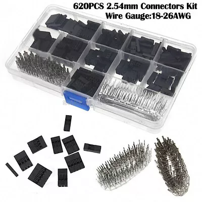 620PCS Dupont Crimp Pin Connector Header Jumper Wire Terminal Housing 2.54mm • $7.21