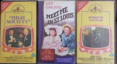 3 VHS MGM Musicals Singin' In The RainHigh SocietyMeet Me In St. Louis VHS • £4.99